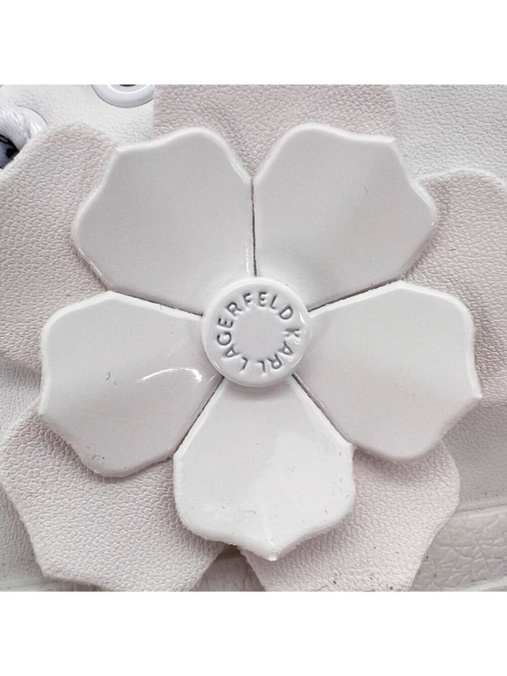 Karl Lagerfeld Georgia Shoes Womens Sneakers 5.5 Floral Design White Leather NEW - Picture 16 of 16